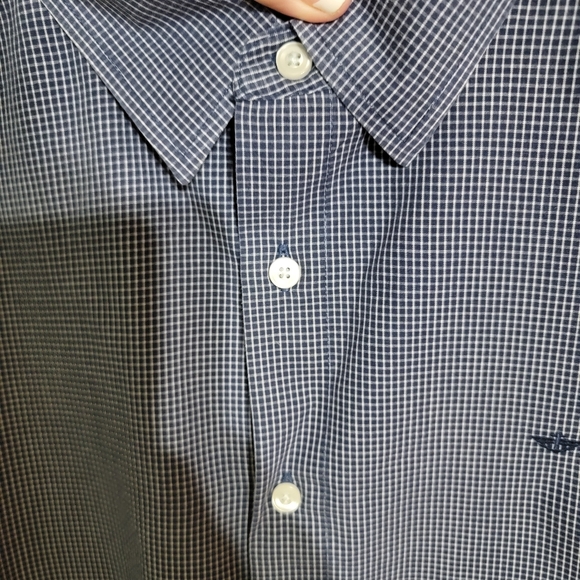 Dockers Blue & White Checkered Long Sleeve Button Up Shirt Men's Size XXL - Picture 8 of 9